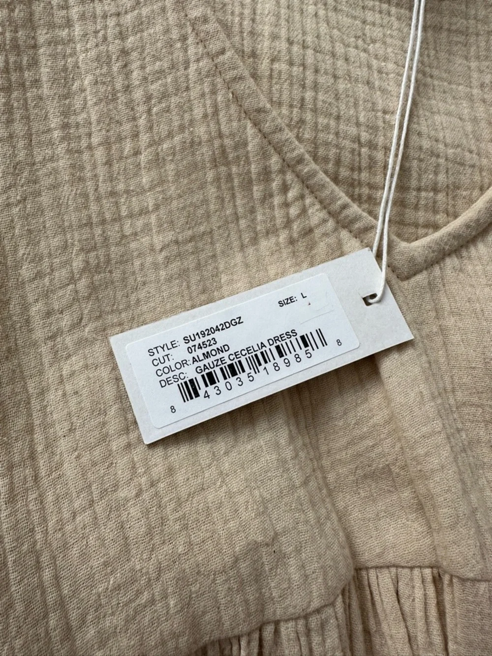 Rachel Pally Gauze Cecelia dress in almond tan - Picture 5 of 6